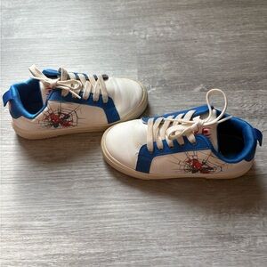 Kids White and Blue Spider Man Marvel Graphic Sneakers